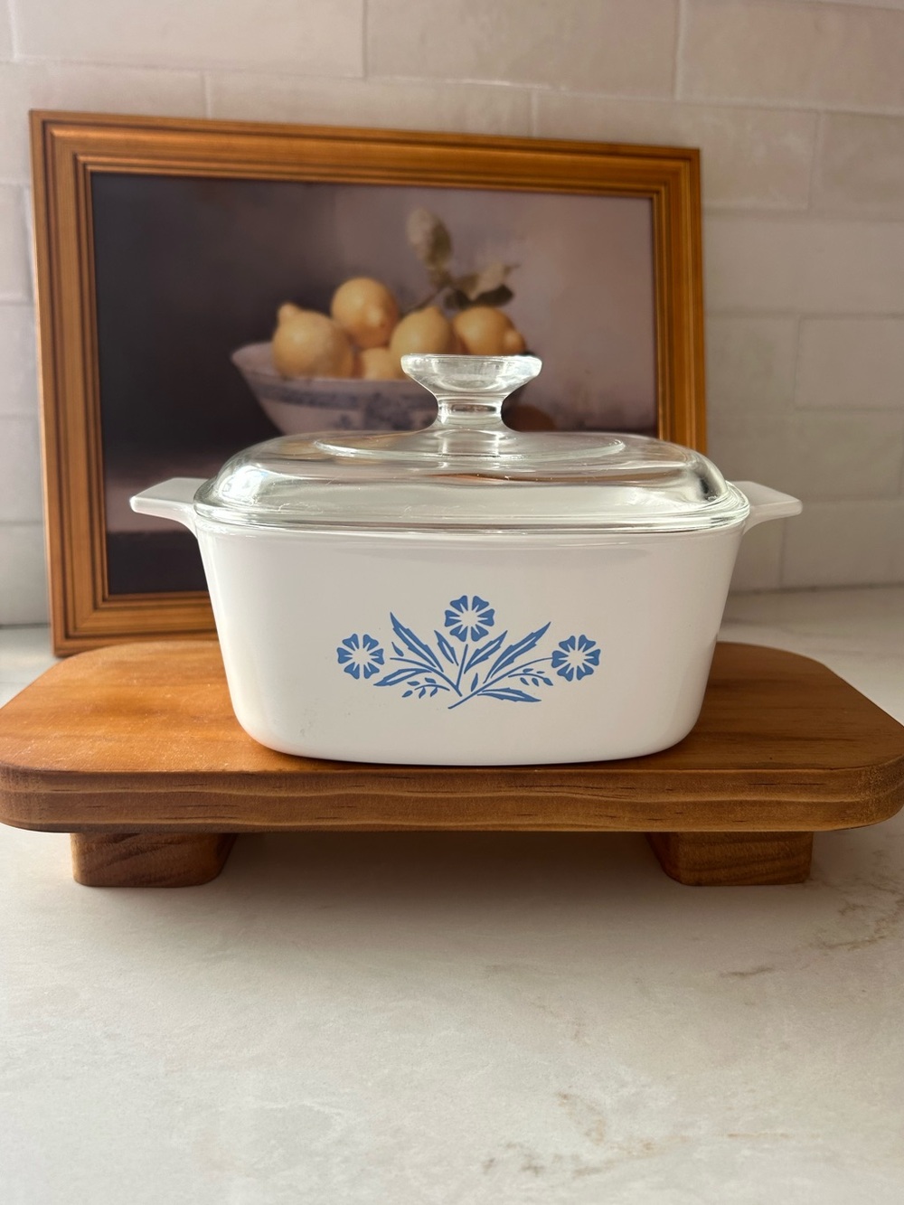 Vintage Corning Ware Blue Cornflower A-1½-B 1.5 Qt Casserole w/ Pyrex Lid